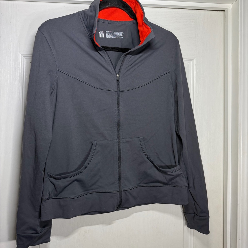 Victoria's Secret VSX Women’s  Charcoal and Scarlet Fill Zip Jacket